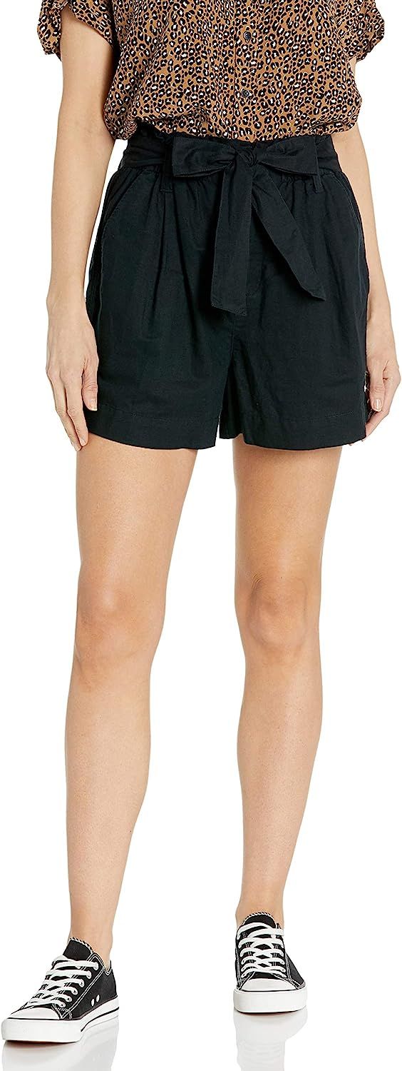 Amazon Brand - Goodthreads Women's Washed Linen Blend Paper Bag Waist Shorts | Amazon (US)