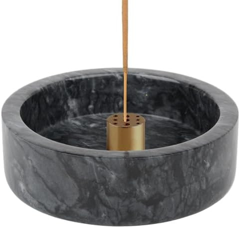 Incense Holder,Natural Marble Incense Holder for Sticks,Handmade Incense Burner with 9 Incense Ho... | Amazon (US)