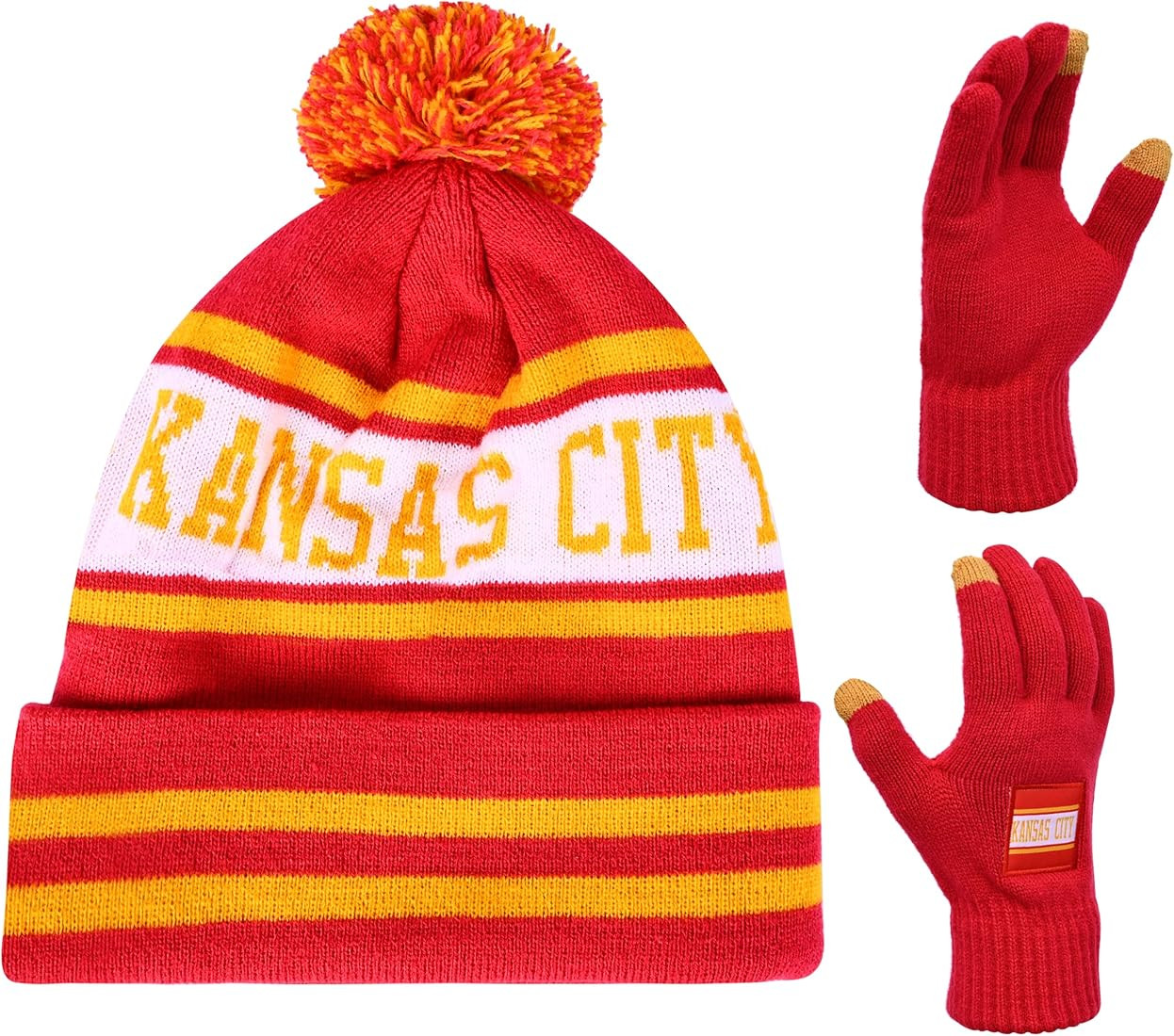 Vintage Classic Skull Cap Beanie Hat Cuffed Winter Hat Knit Comes with Warm Gloves Gifts for Men ... | Amazon (US)