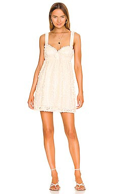 For Love & Lemons Ysabelle Mini Dress in Ivory from Revolve.com | Revolve Clothing (Global)