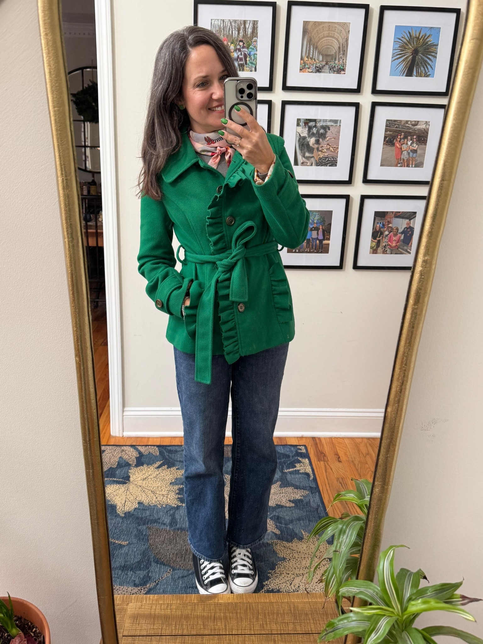 My green pea coat for Wicked week! I’ve had it forever, from ModCloth. My neck scarf is Wizard of Oz printed. It’s super old too! Linked what I could find similar. 

#LTKHoliday #LTKSeasonal #LTKOver40