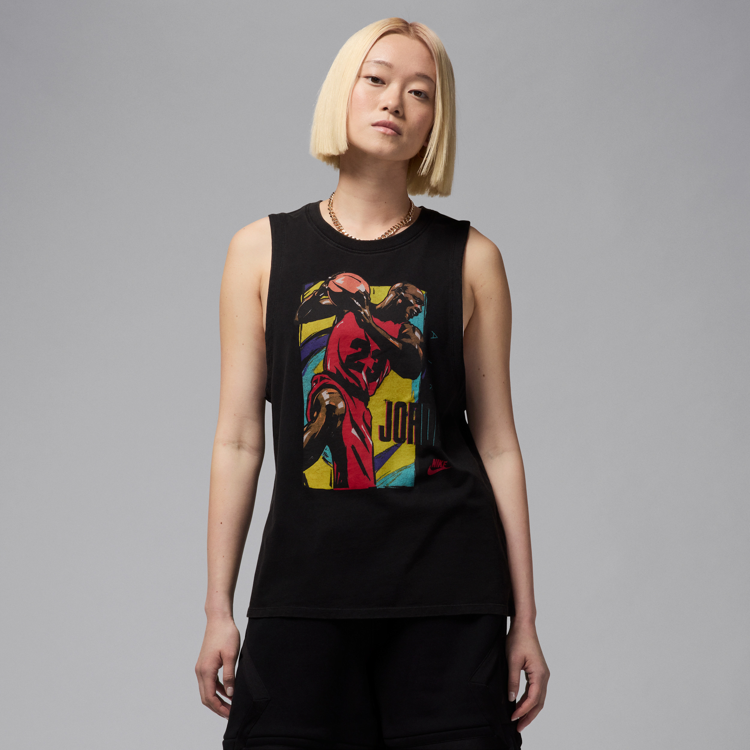 Women's Jordan Sleeveless Graphic T-Shirt in Black | HJ0199-010 | Nike (US)