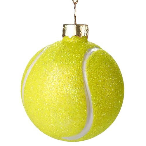 JOIEDOMI Tennis Balls Sports Blown Glass Small Funny Mini Christmas Ornaments for Christmas Tree Hanging Ornament Christmas Decorations Indoor, Xmas Christmas Party Favors Supplies Presents Gift | Amazon (US)