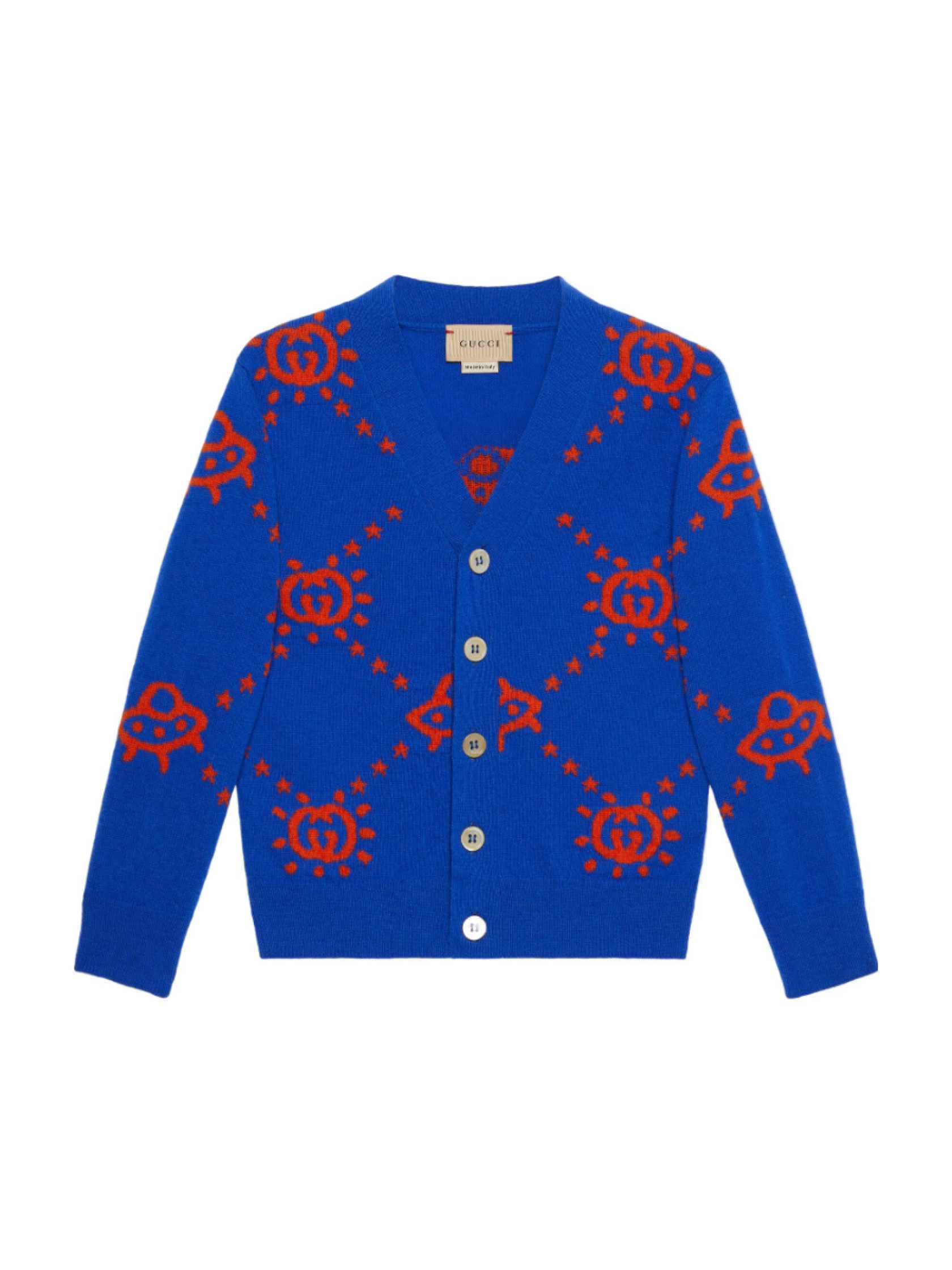 Gucci Kids Interlocking G V-Neck Long-Sleeved Cardigan | Senser US