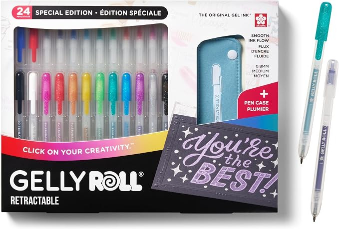 SAKURA Gelly Roll Retractable Gel Pens Colored - Assorted Gel Color Pens with Different Effects -... | Amazon (US)