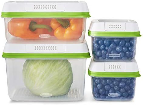 Rubbermaid FreshWorks Produce Saver, Medium and Large Storage Containers, 8-Piece Set, Clear | Amazon (US)
