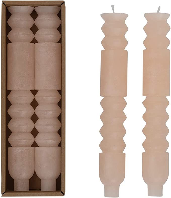 Creative Co-Op Unscented Totem Taper Candles in Box, Set of 2 | Amazon (US)