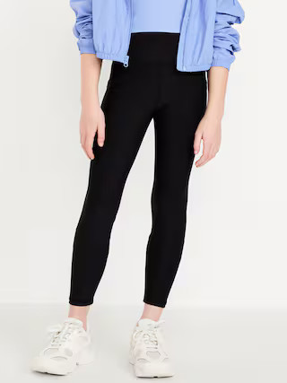 High-Waisted PowerSoft 7/8-Length Side-Pocket Leggings for Girls | Old Navy (US)