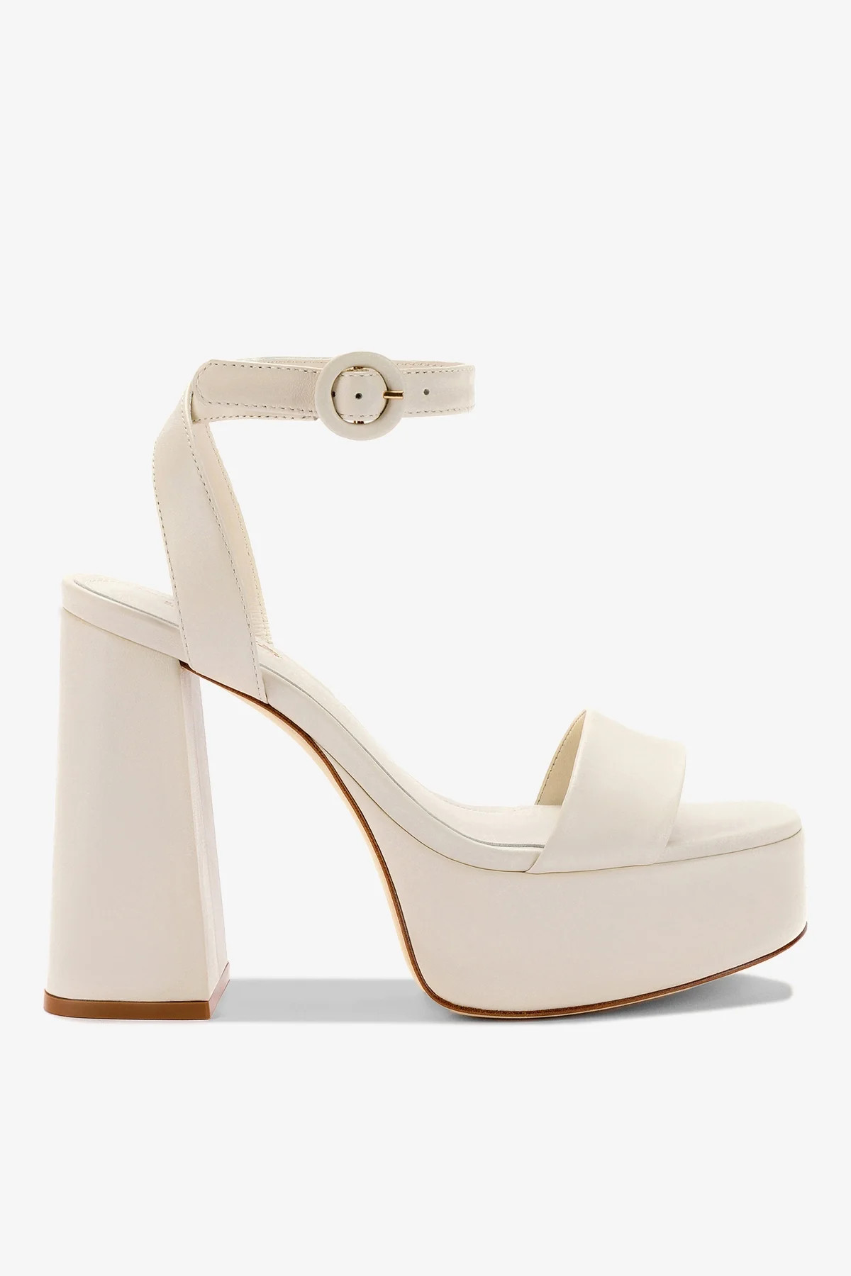 Dolly Sandal In Ivory Leather | Larroude