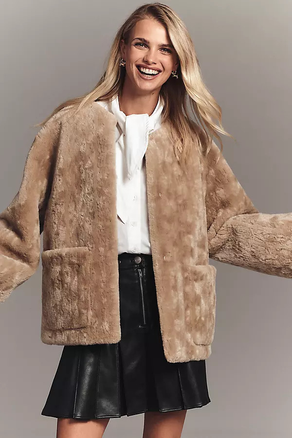 Maeve Faux Fur Teddy Coat | Anthropologie (US)