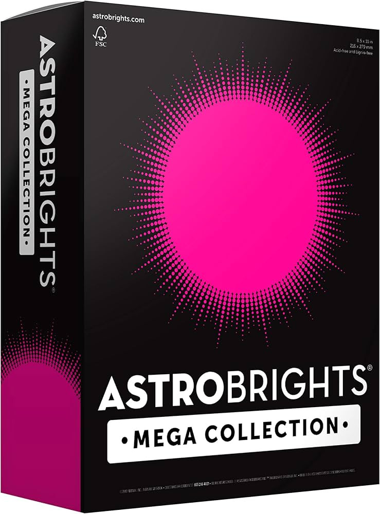 Astrobrights Mega Collection, Colored Paper, Bright Pink, 625 Sheets, 24 lb/89 gsm, 8.5" x 11" - ... | Amazon (US)
