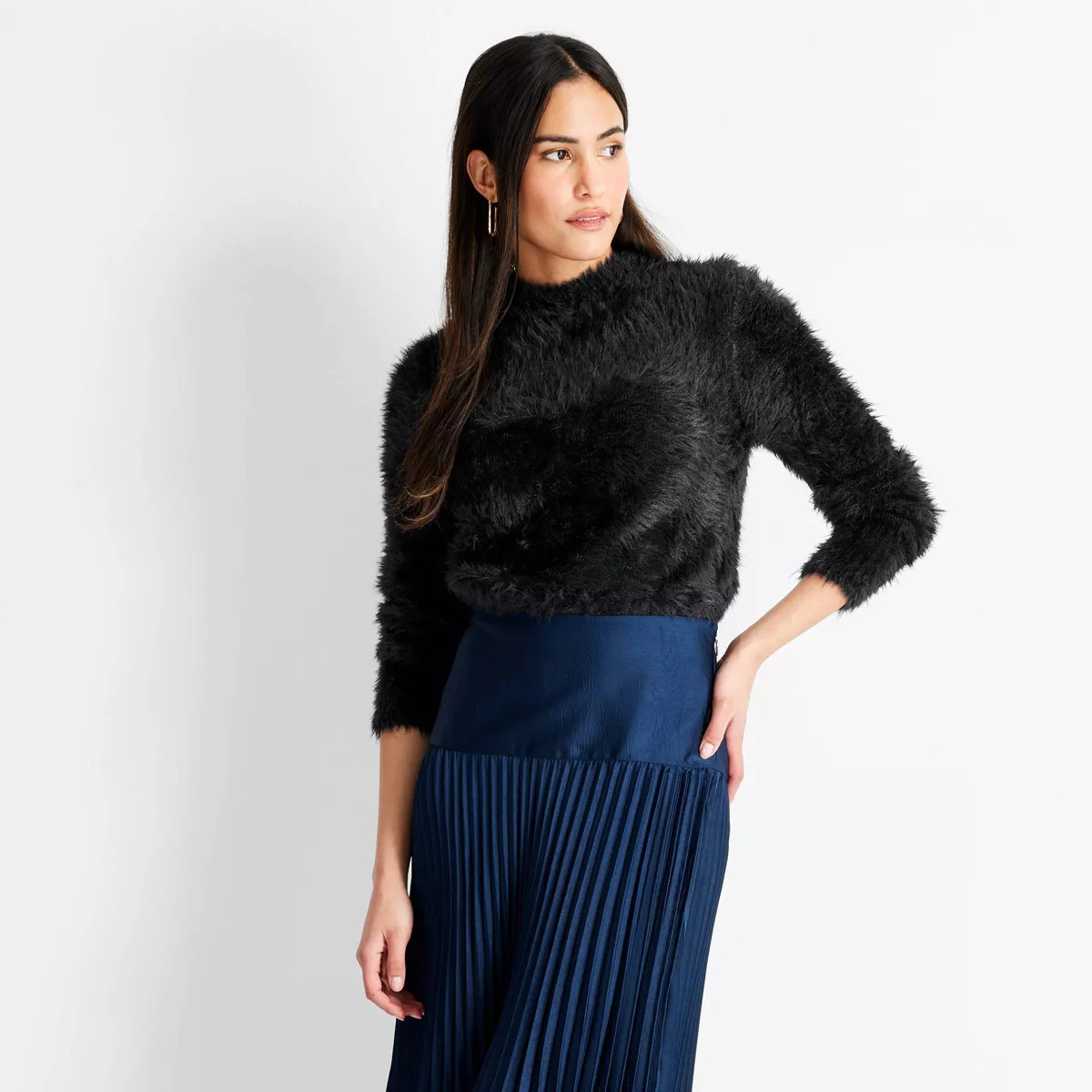 Women's Crewneck Eyelash Sweater - Future Collective | Target