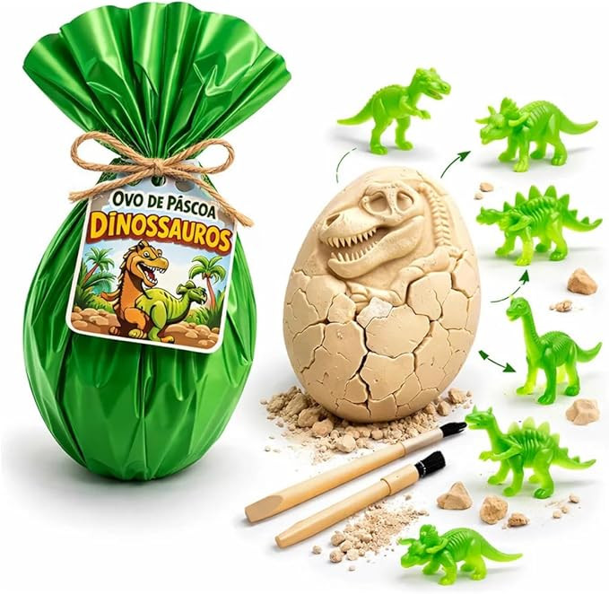 Kit Ovo de Páscoa com Ovo Surpresa Dino Fóssil Escavação Infantil | Amazon (BR)