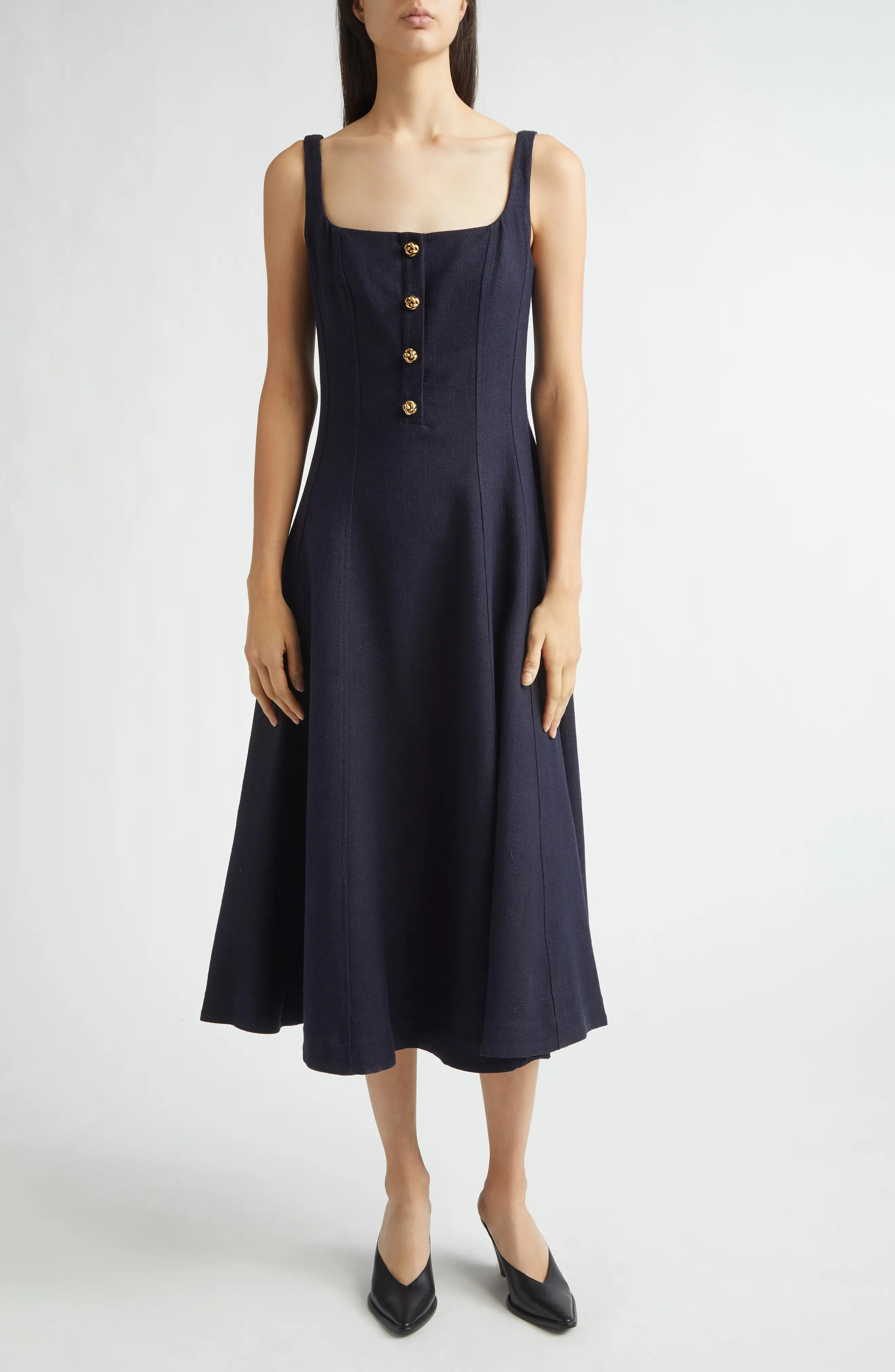 Altuzarra Orrie Sleeveless Linen Blend Midi Dress (Women) | Nordstrom | Nordstrom