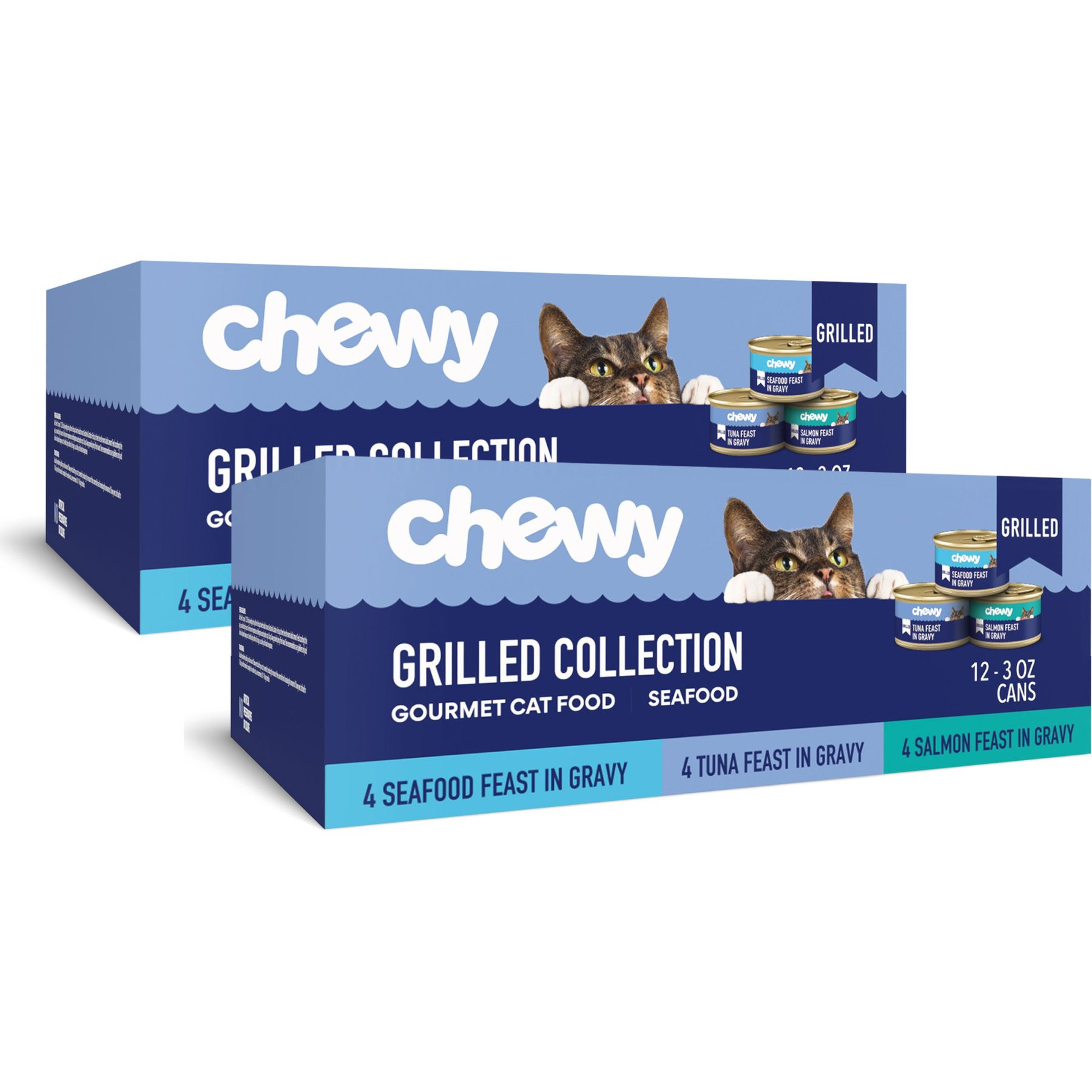 Chewy Made Grilled Seafood Feast Variety Pack Canned Wet Cat Food, 3-oz can, bundle of 24 | Chewy