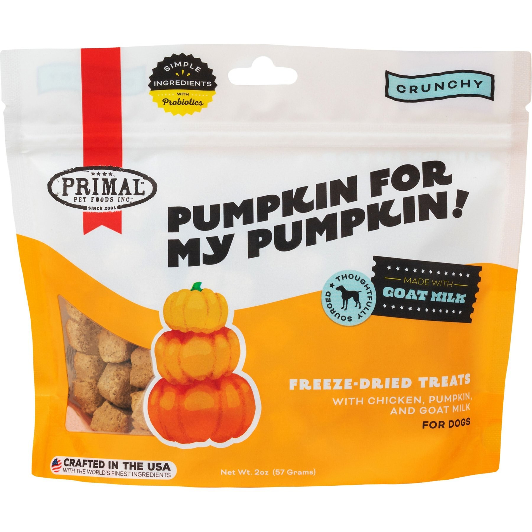 Primal Pumpkin for My Pumpkin Chicken & Pumpkin with Goat Milk Flavored Crunchy Dog Treats, 2-oz ... | Chewy.com