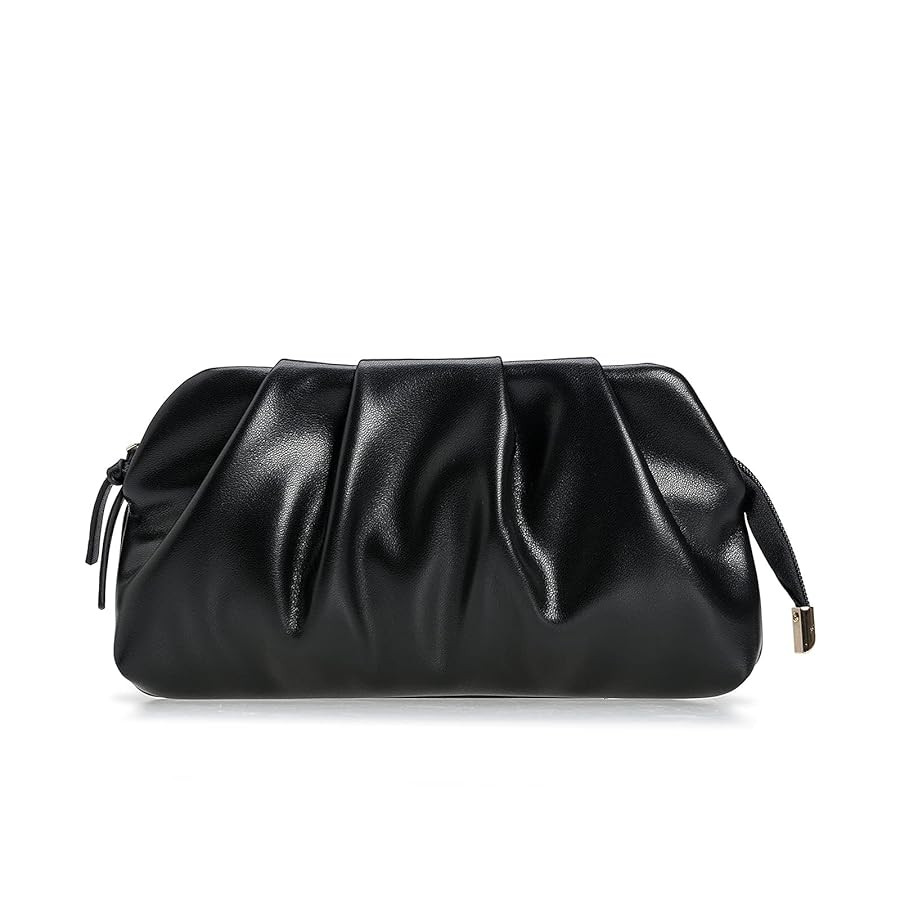 CHARMING TAILOR Chic Soft Vegan Leather Clutch Bag Dressy Pleated PU Evening Purse for Women | Amazon (US)