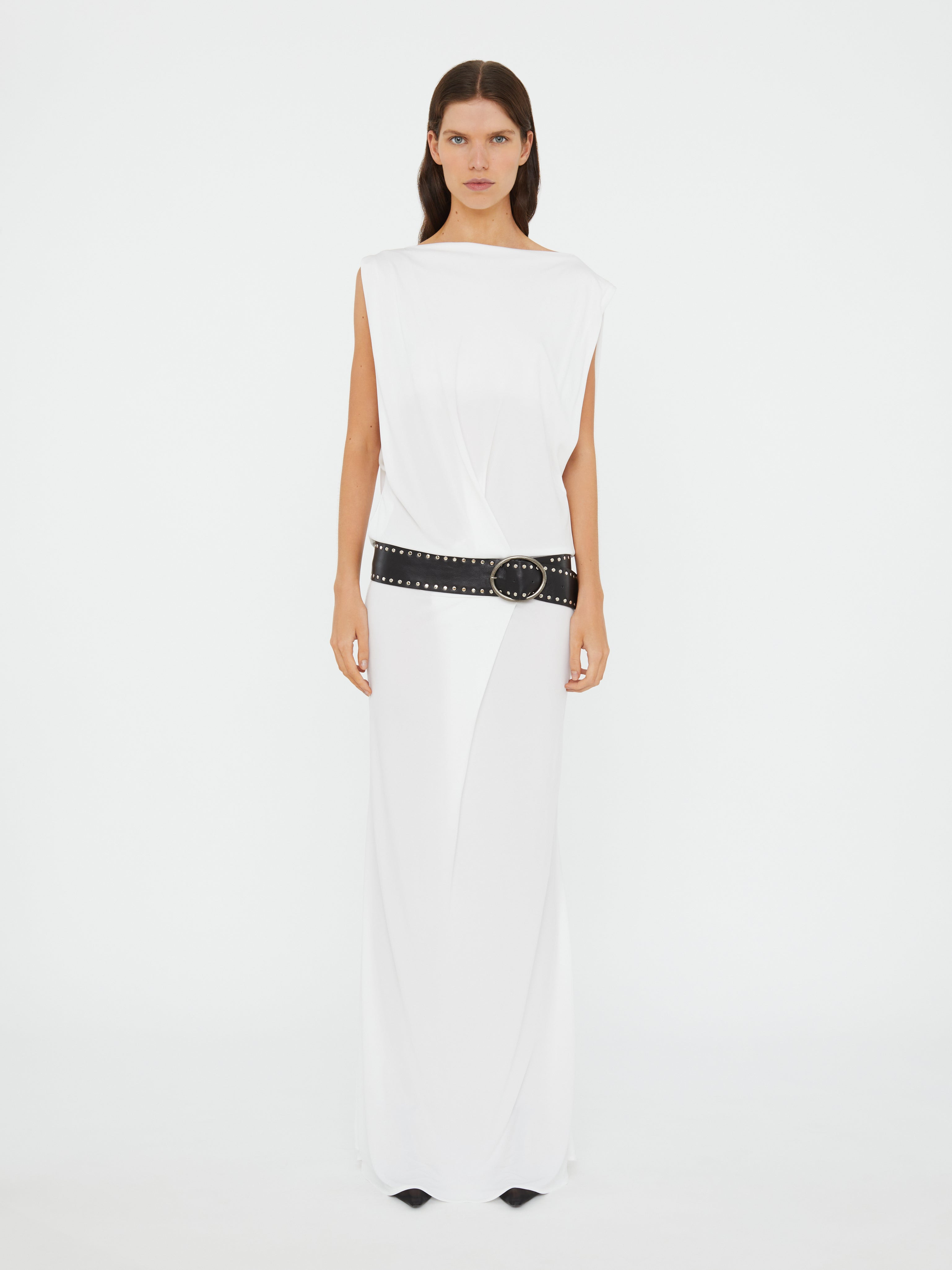 Christopher Esber | Leather Belted Drop Jersey Dress | Christopher Esber (Global)