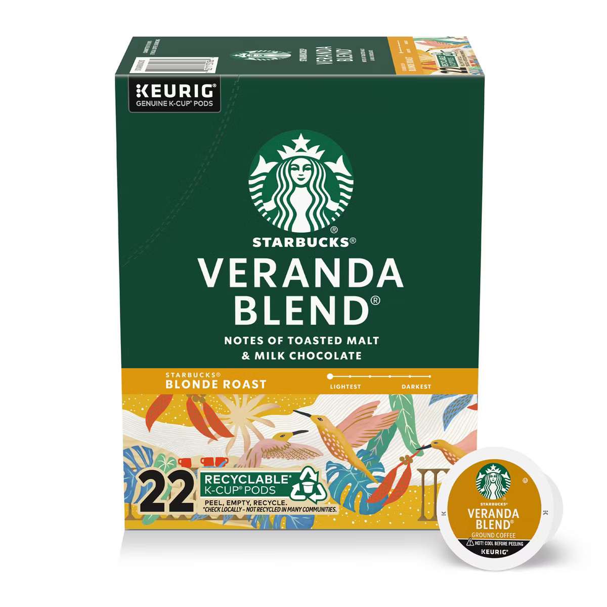 Starbucks Blonde Light Roast K-Cup Coffee Pods Veranda Blend for Keurig Brewers | Target