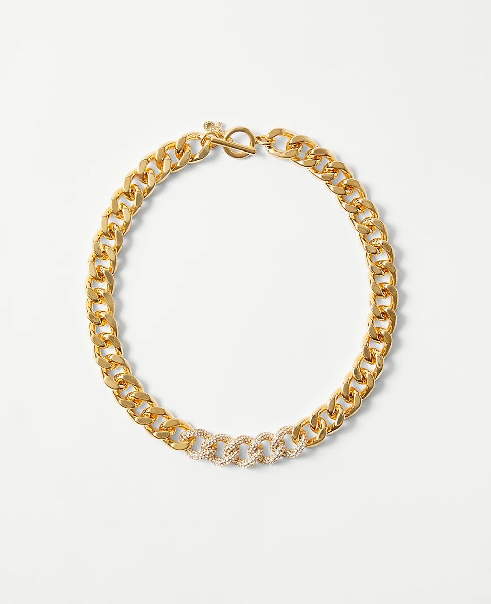 Embellished Chunky Chain Necklace | Ann Taylor (US)