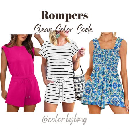 Clear Color Code Rompers:

Hot Pink
01 White & Black
Apricot Blue Floral

Clear Winter
Clear Springg

