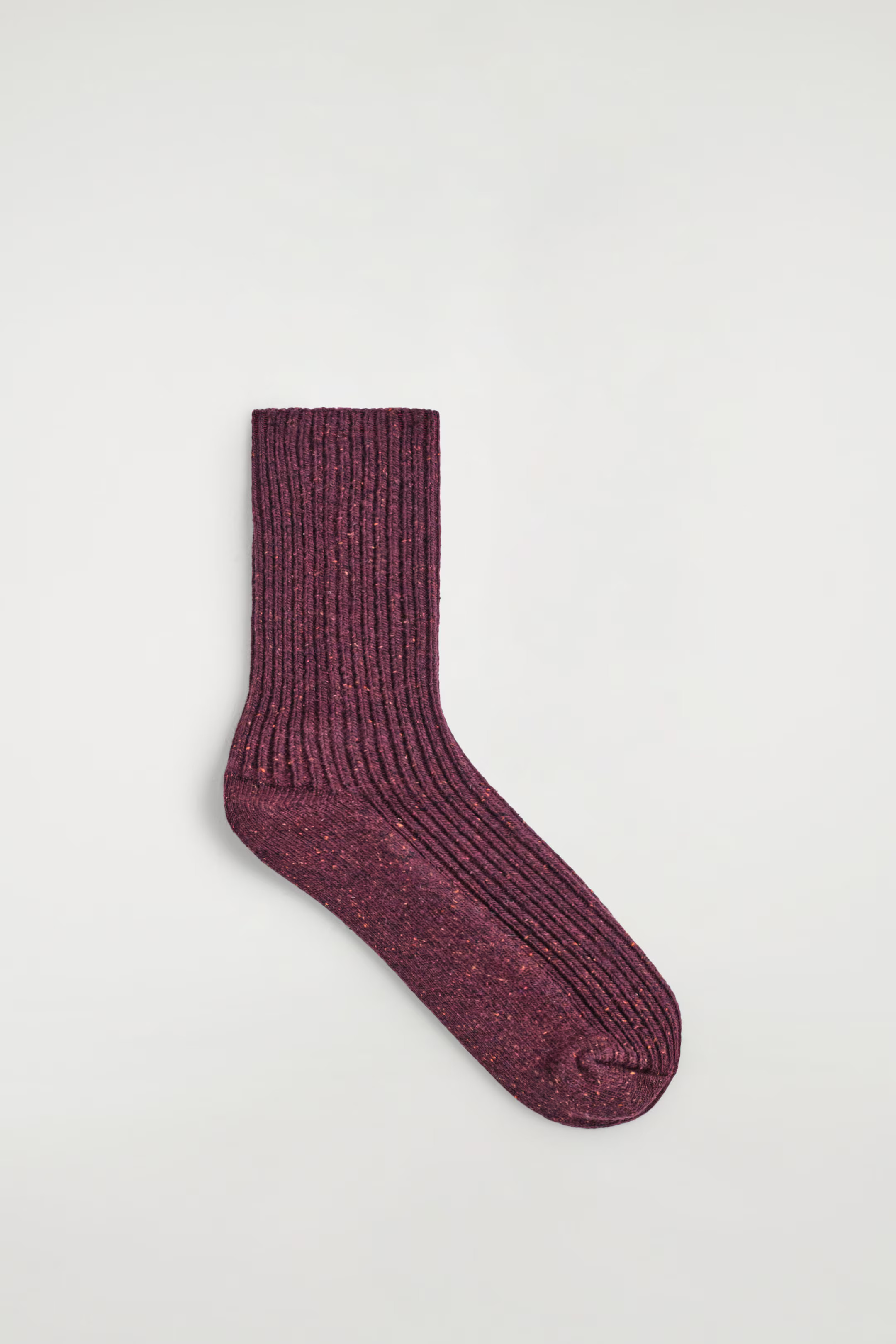 SPECKLED RIBBED-KNIT SOCKS - DARK RED | COS | COS UK
