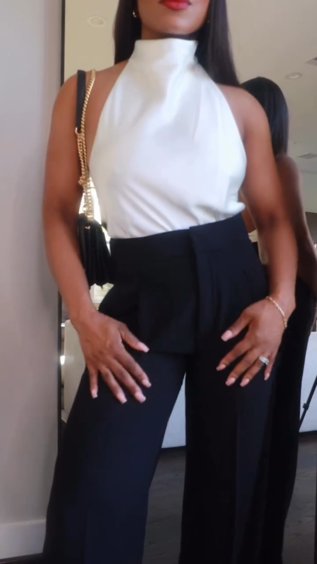 Zara HALTER SATIN EFFECT HALTER TOP  ECRU | 2157/221/712 and Zara ZW COLLECTION STRAIGHT LEG PANTS BLACK | 3811/048/800 🥰

#houstoninfluencer #zarahaul #grwm

#LTKFindsUnder100