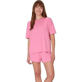 Hanes Women's Originals 2 Piece Lounge, Comfywear Supersoft Boxy T-Shirt & Sleep Shorts Loungewea... | Amazon (US)