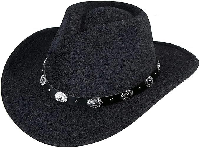 INOGIH Women Men Western Cowboy Cowgirl Hat Fedora with Pull-on Closure Outdoor Wide Brim Fedora ... | Amazon (US)