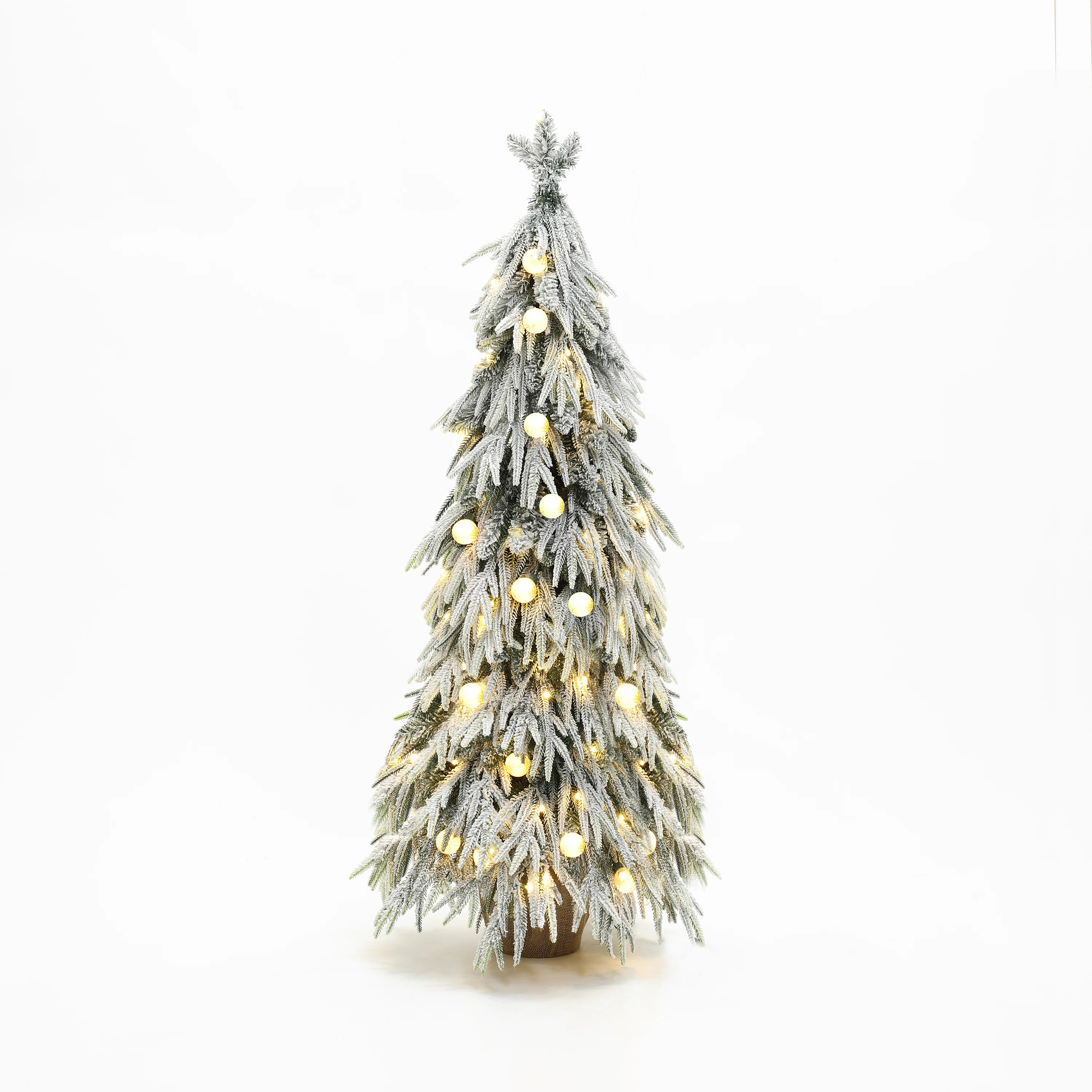 Joss & Main 4.5Ft Pre-Lit Snow Flocked Slender Fir Artificial Christmas Tree & Reviews | Wayfair | Wayfair North America