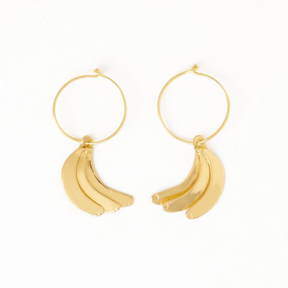 Loretta Banana Hoop Earrings Brass | INK+ALLOY