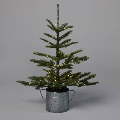 2.5&#39; Pre-Lit LED Indexed Balsam Fir Potted Mini Artificial Christmas Tree Dewdrop Warm White ... | Target