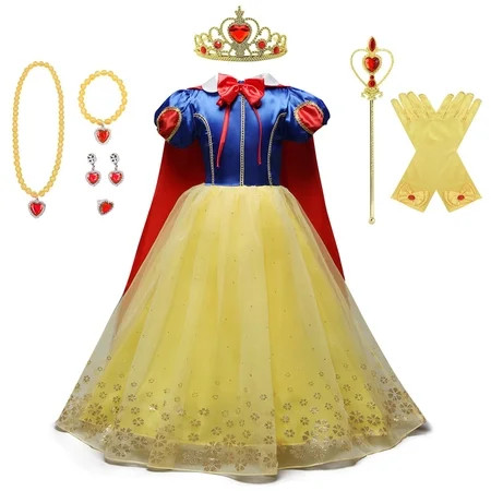 Tondswi Snow White dress - Princess Costume for Girls Snow White Costumes Princess Dress Up Kids Halloween Cosplay Birthday Party Dress Up 140 | Walmart (US)