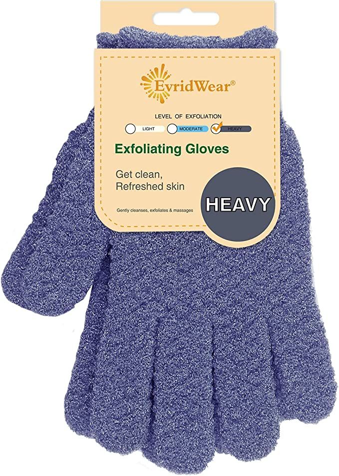Evridwear Exfoliating Dual Texture Bath Gloves for Shower, Spa, Massage and Body Scrubs, Dead Ski... | Amazon (US)