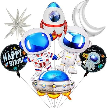9 Pcs Space Balloons Set Outer Space Party Decorations Astronaut Rocket Spaceship Balloons Large ... | Amazon (CA)