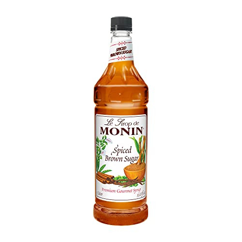Monin - Spiced Brown Sugar Syrup, Sweet With Hints of Cinnamon, Natural Flavors, Great for Coffee, Desserts, Ciders, and Cocktails, Non-GMO, Gluten-Free (1 Liter) | Amazon (US)