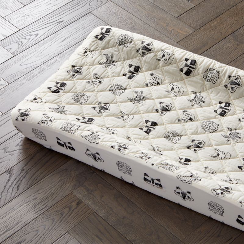 Roxy Marj Woodland Animal Changing Pad Cover + Reviews | Crate and Barrel | Crate & Barrel