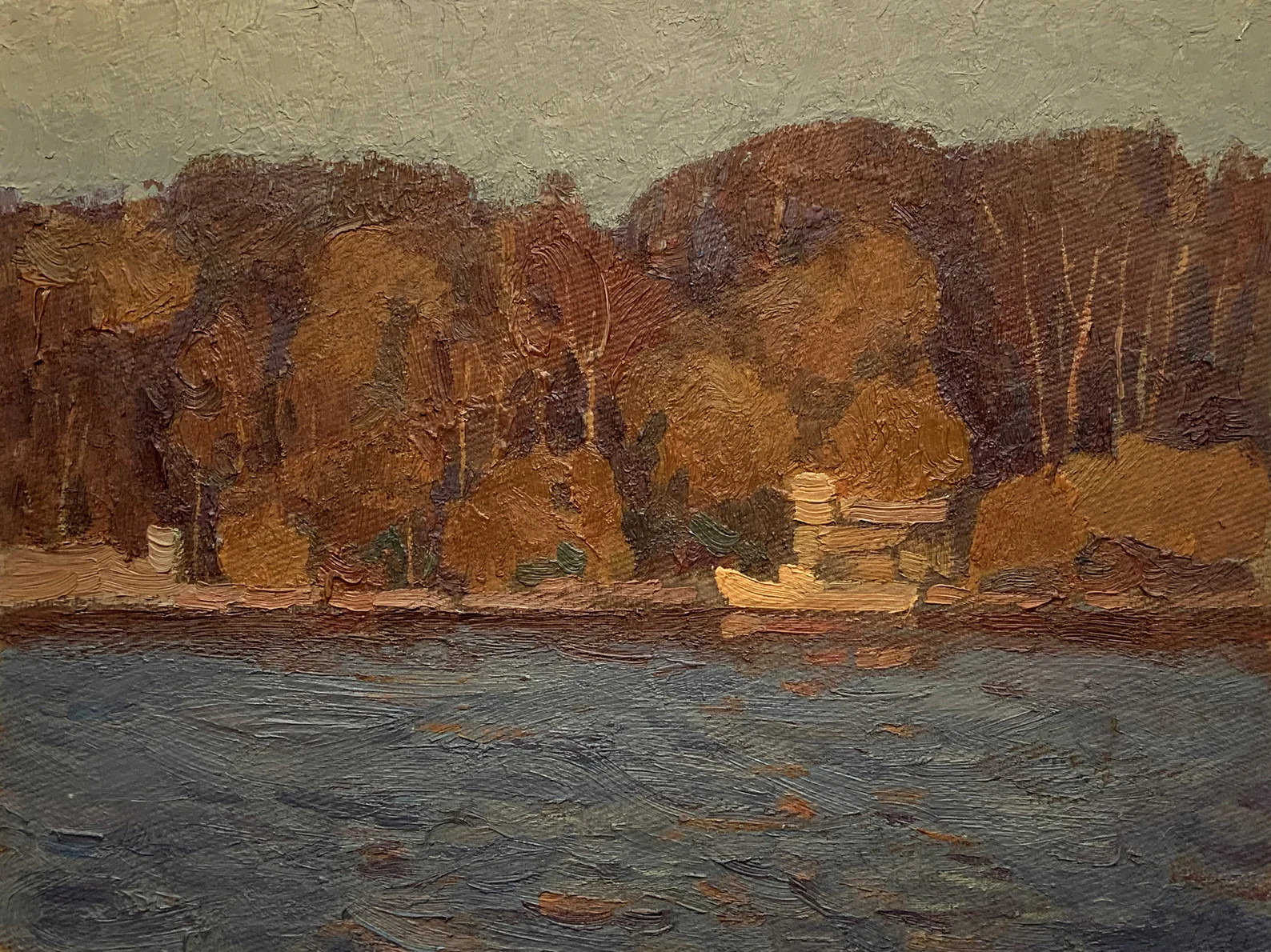 SUNSET RIVER LANDSCAPE Vintage Original Oil Painting by - Etsy | Etsy (US)