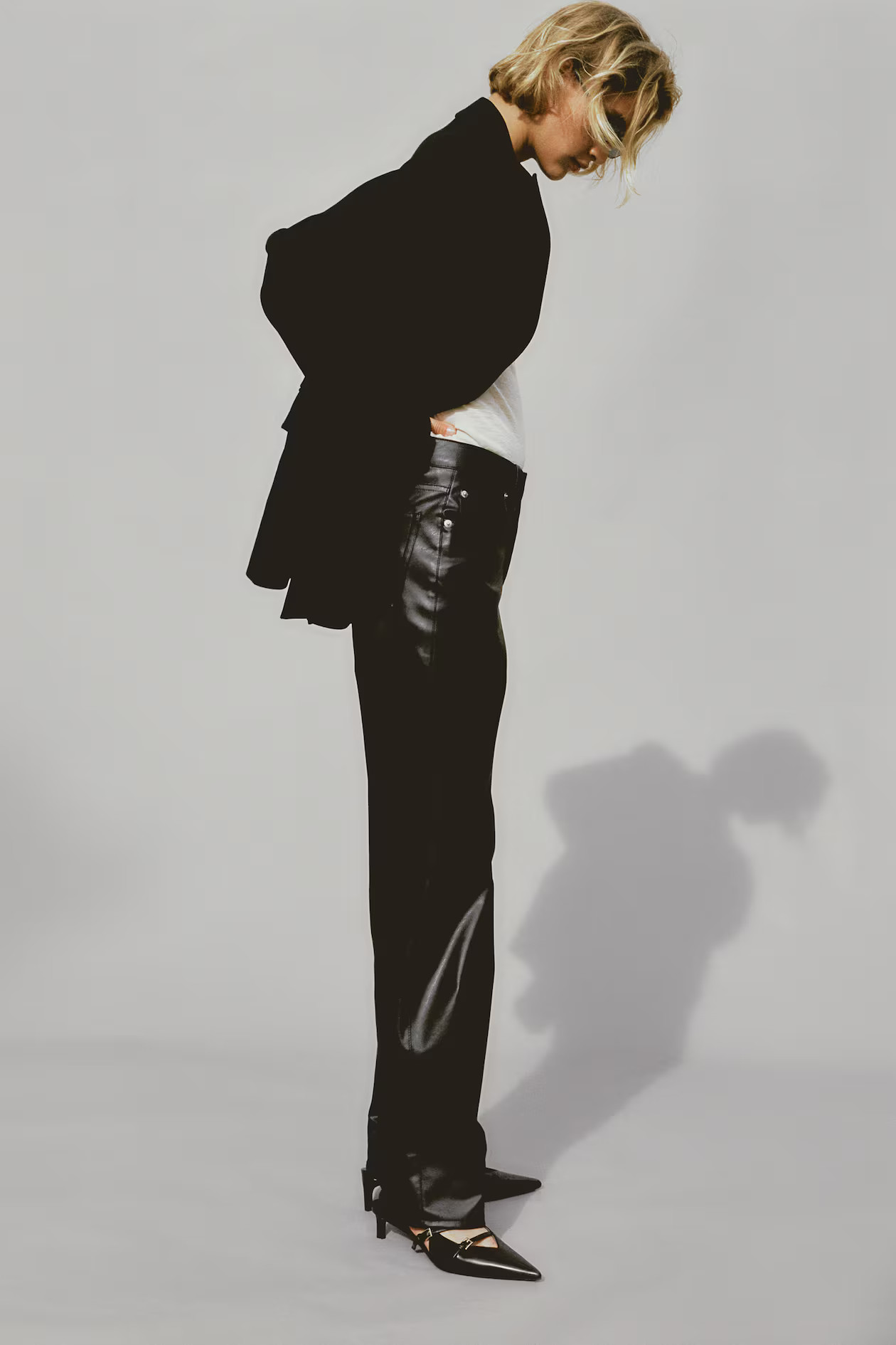 Straight Coated Pants - Black - Ladies | H&M US | H&M (US + CA)