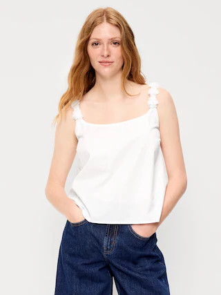 Rosette-Strap Tank Top | Old Navy (US)