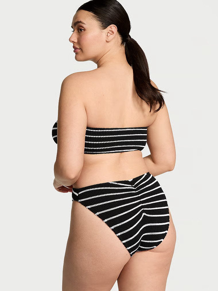 Buy Crinkle Ring Bikini Bottom, Black & White Stripes - Order Bikini Bottom online - Victoria's S... | Victoria's Secret (US / CA )