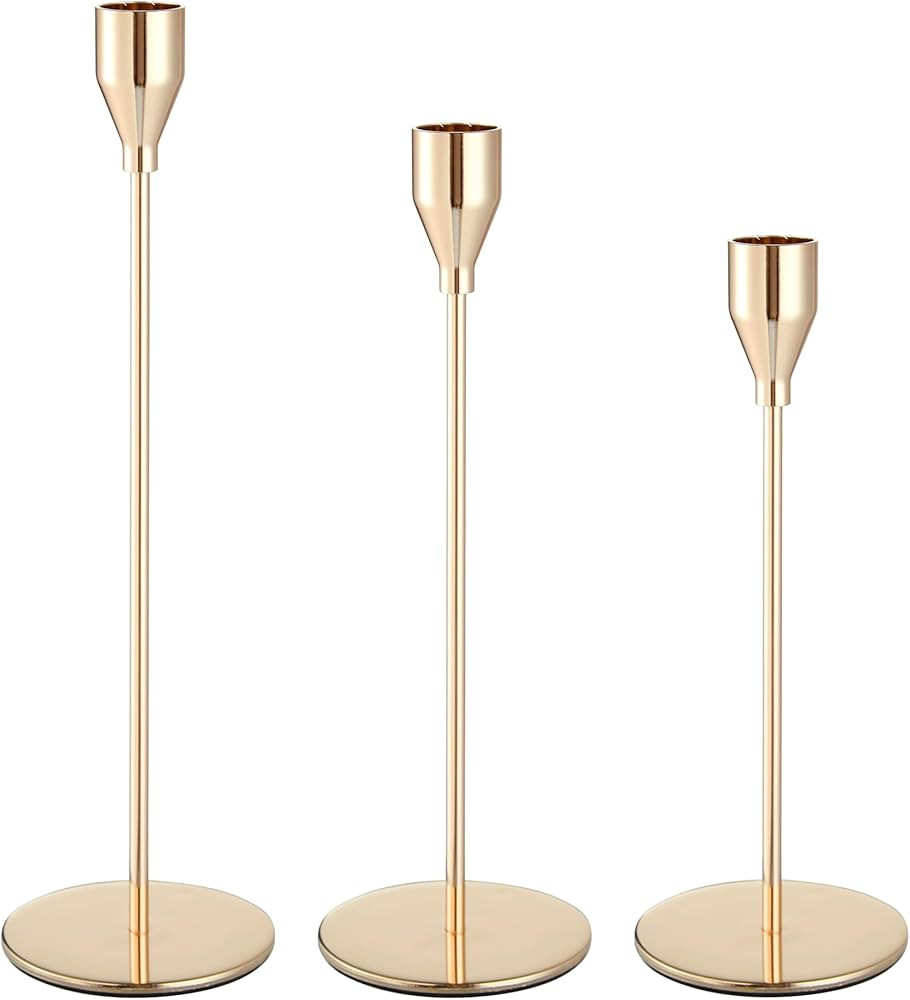 Metal Gold Taper Candle Holder for Wedding, Christmas, Taper Candlestick Holder for Table Centerp... | Amazon (US)