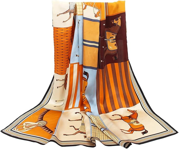 ANDANTINO 100% Pure Mulberry Silk Scarf 35" Large Square Lightweight Headscarf –Women’s Hair ... | Amazon (US)