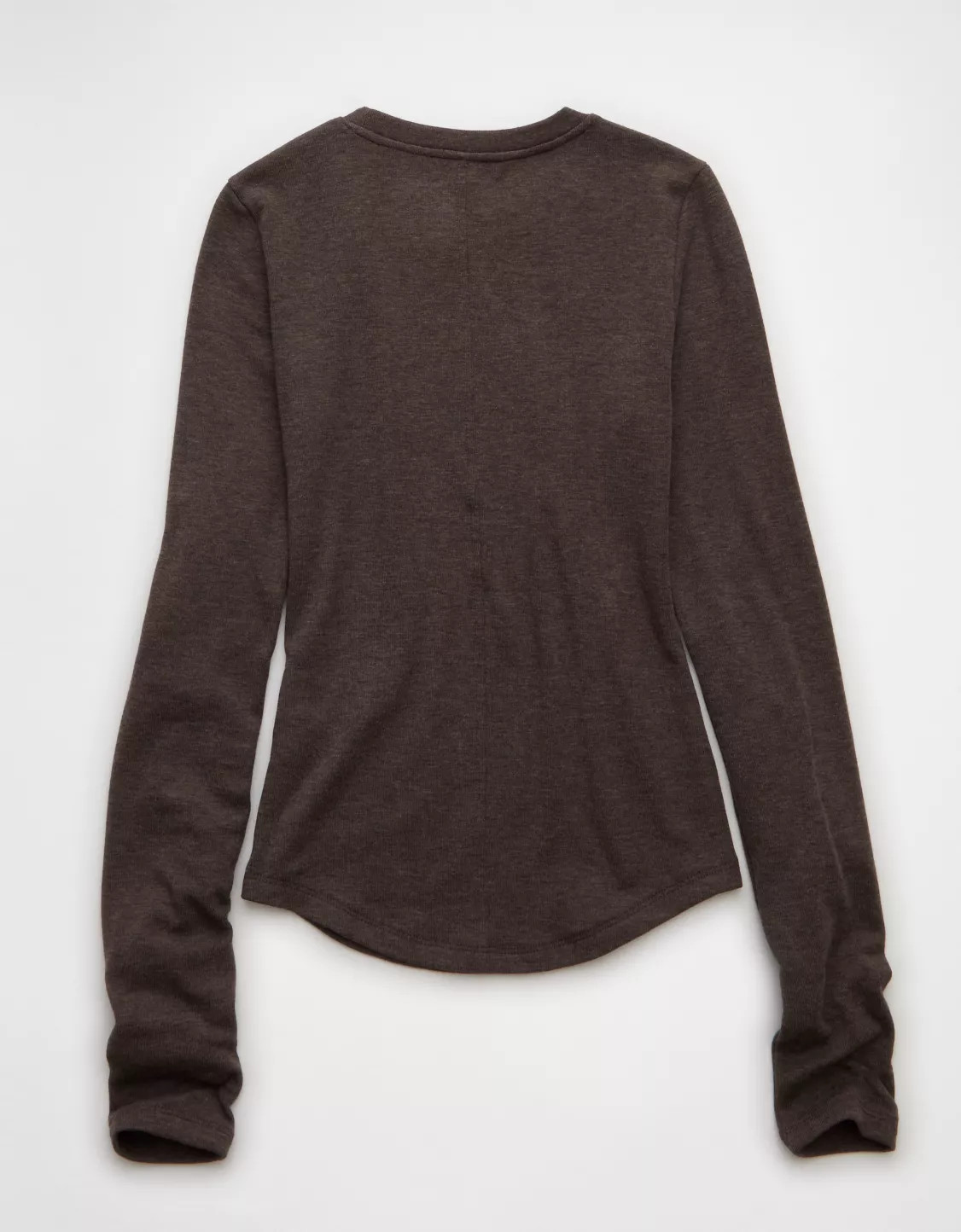 AE Long Sleeve Cozy Crewneck T-Shirt | American Eagle Outfitters (US & CA)
