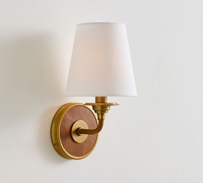 Redford Caramel Leather Sconce (12") | Pottery Barn (US)