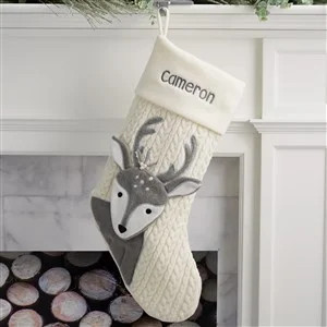 Winter Bliss Embroidered Reindeer Christmas Stocking | Personalization Mall