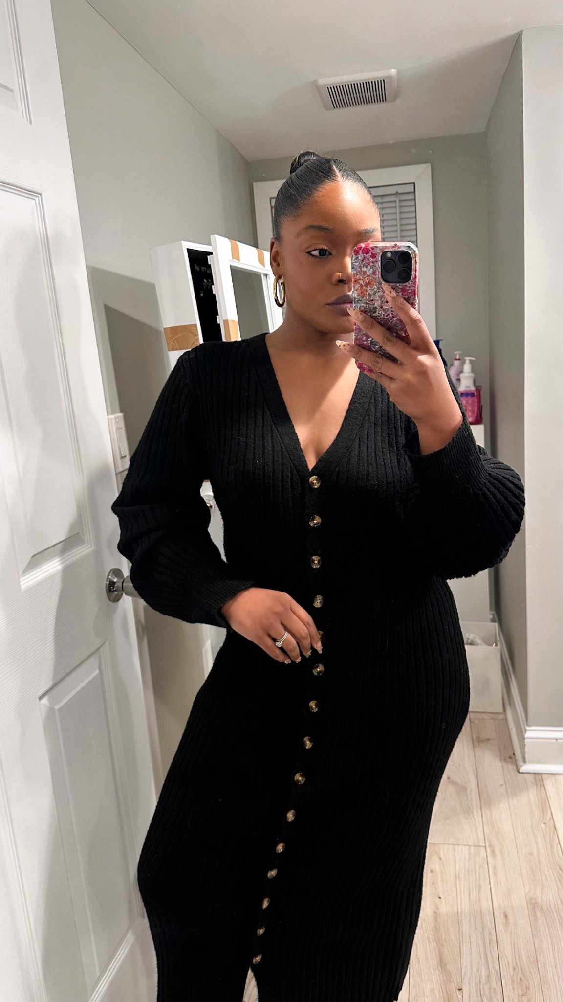 I need this maxi sweater dress IN EVERY COLOR expeditiously. I went up 1 size for a more voluminous sleeve look and a looser fit because i planned to wear it as a top with just 1 botton closed. IT’S PERFECT!

#LTKMidsize #LTKSeasonal #LTKootd