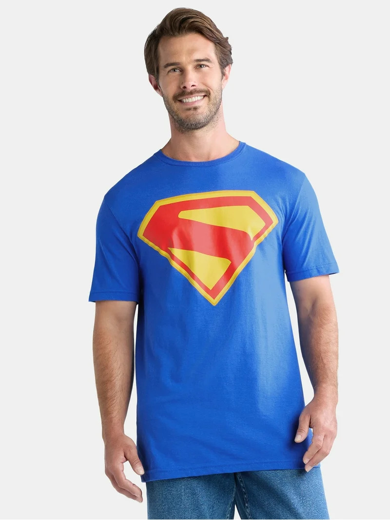 Superman Men's and Big Men's Graphic Tee with Short Sleeves, Sizes S-3XL | Walmart (US)