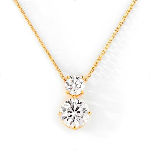STORYJEWELLERY Rhinestone Necklace for Women, Cubic Zirconia Necklace, Wedding Necklace, Gold Pla... | Amazon (US)