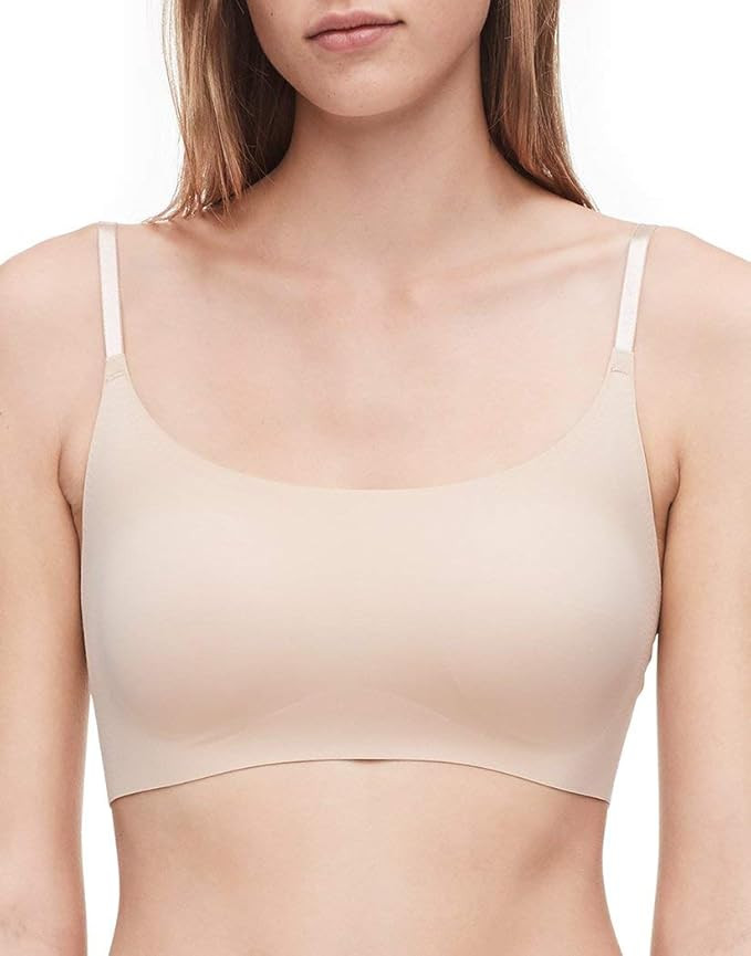 Calvin Klein Women's Invisibles Comfort Seamless Adjustable Skinny Strap Bralette Bra | Amazon (US)